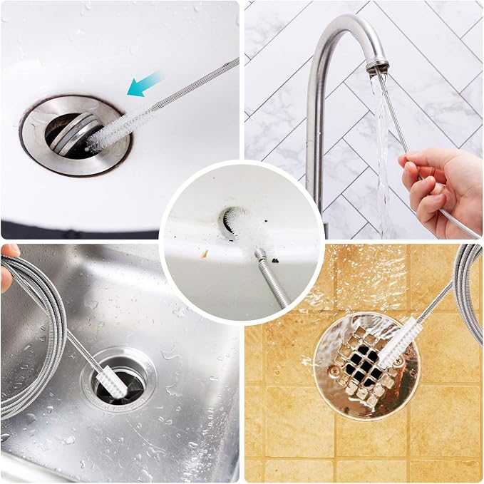 Extra-Thick Drain Brush with Stronger Spring 61-Inch Stainless Steel and Nylon - Image 4