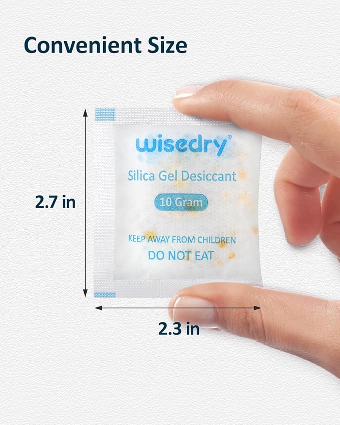 wisedry 10 Gram Silica Gel Desiccant Packets Reusable - Image 8
