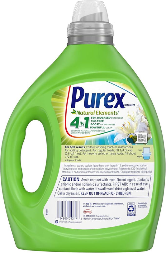 Purex Liquid Laundry Detergent, Ultra Concentrated, Natural Elements Linen & - Image 2