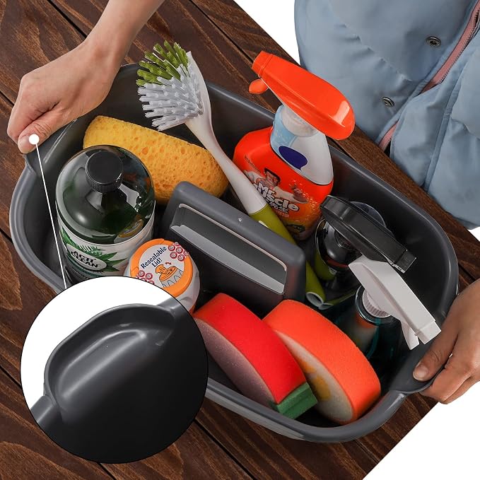 TOPZEA 2 Pack Cleaning Supplies Caddy, Large Plastic Cleaning Supply Organizer - Image 4