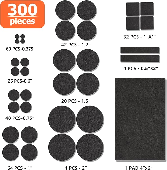 Felt Furniture Pads 300 Pieces, Furniture Pads - Image 3