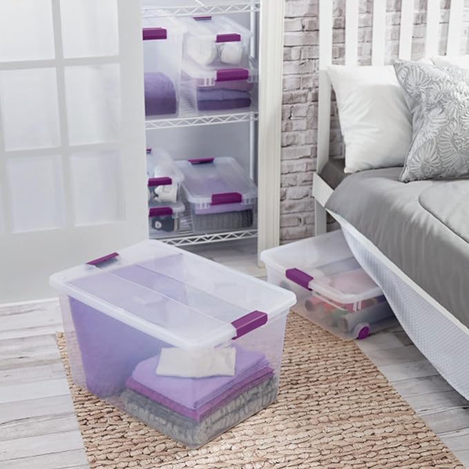 Sterilite 24-Pack 66 Quart ClearView Latch Box, Stackable Organizer Bins - Image 5