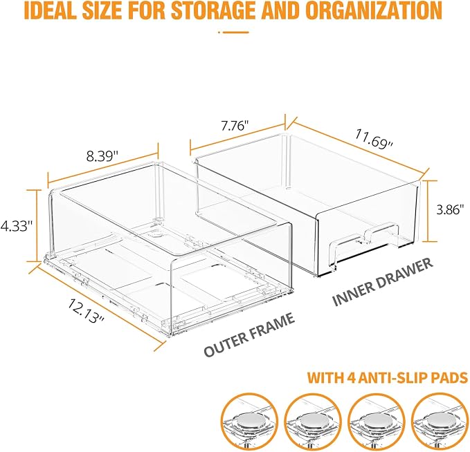 2 Pack Stackable Storage Drawers - Image 2