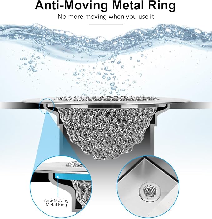 Sink Drain Strainer&Stopper, Anti-Slip Flexible Mesh Sink Strainer - Image 5