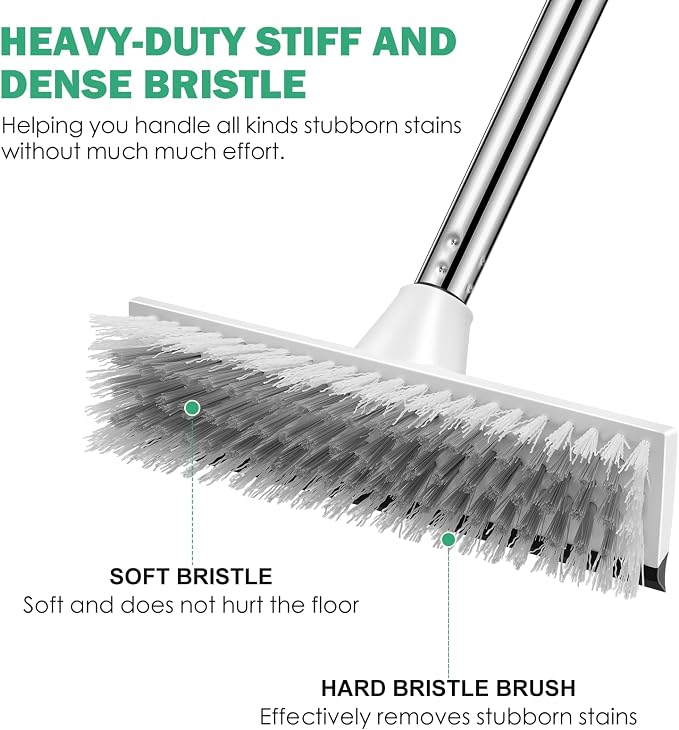 SetSail Floor Scrub Brush with 51-Inch Long Adjustable Handle 2 in 1 Scrape - Image 3