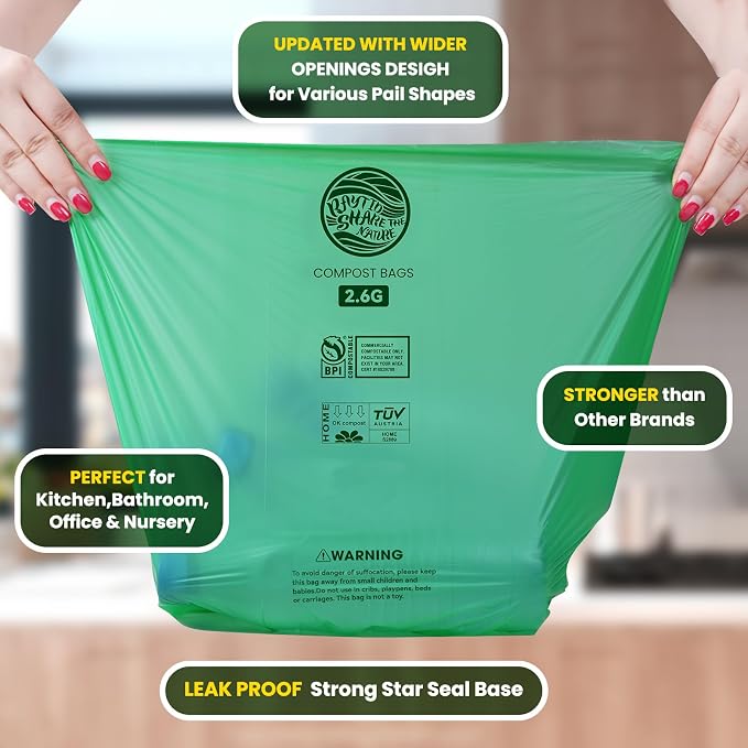 RAYTID Compostable trash Bags 2.6 Gallon Compost Bags - Image 2
