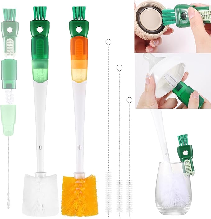 OUTXE 5 Pack Bottle Brush Set, 5-in-1 Multifunctional Water Bottle Cleaning by OUTXE
