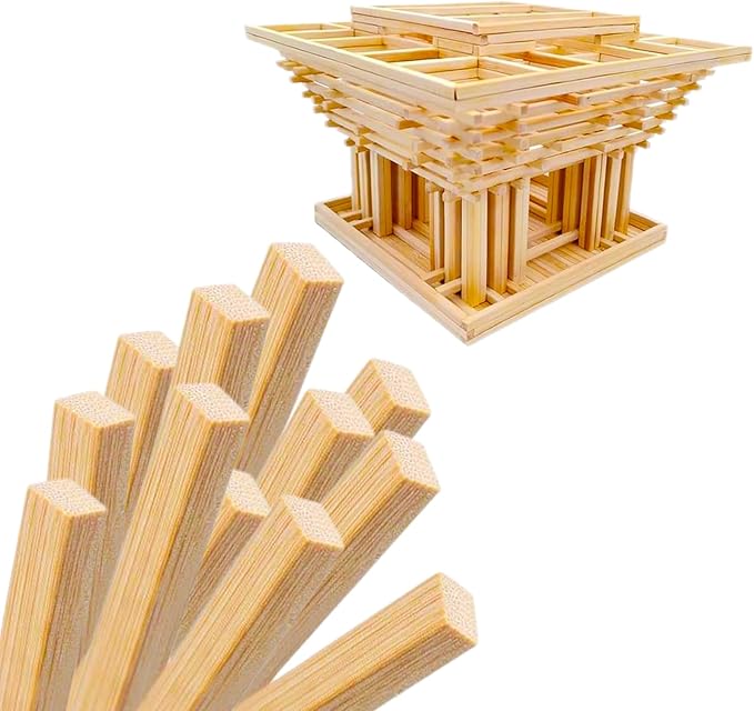 1/4 x 12 Inch 50 PCS Square Dowel Rods Wood Sticks Wooden Dowel Rods Unfinished by DTmasao