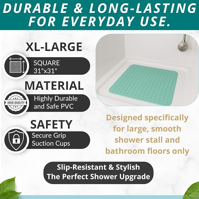 ENKOSI Extra Large Square Non Slip Shower Mat - Image 3