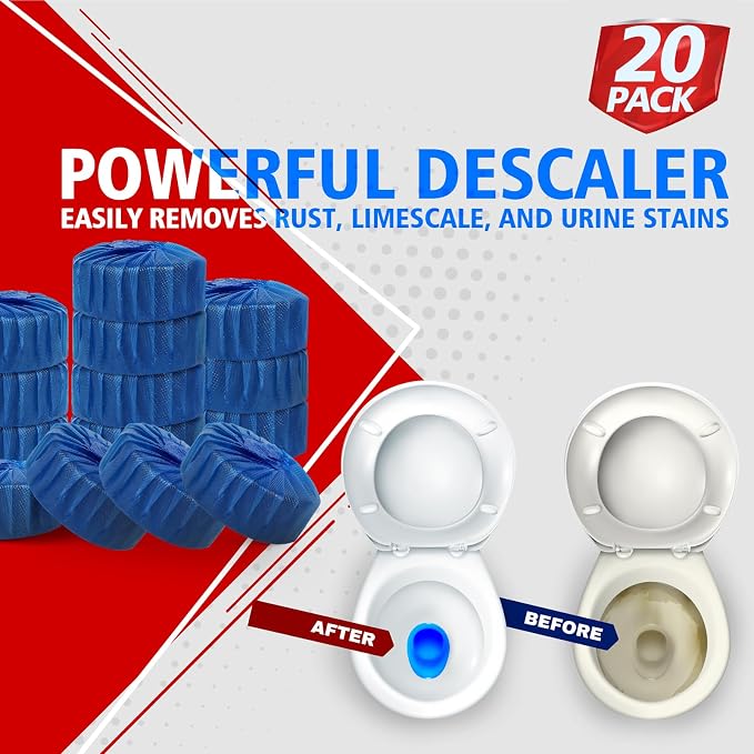 USKICH 20 Pack Toilet Bowl Cleaner Tablets, Long-Lasting Household Toilet - Image 4