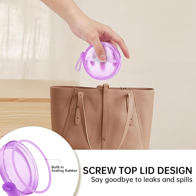 Leakproof Denture Case Purple Denture Soaking Cup False Teeth Container - Image 6