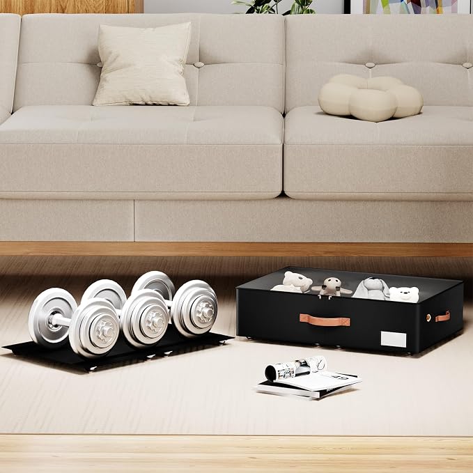 Underbed Storage With Wheels, Large Capacity 7.5 inches Height Storage Bins - Image 5