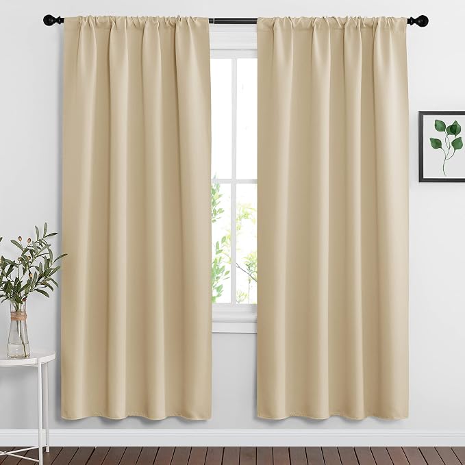 RYB HOME Blackout Shades Curtains Window Dressing Energy Saving Curtain by RYBHOME