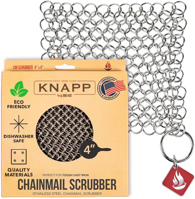 Knapp Made Original CM Scrubber 4" Chainmail Scrubber by BBQ-AID