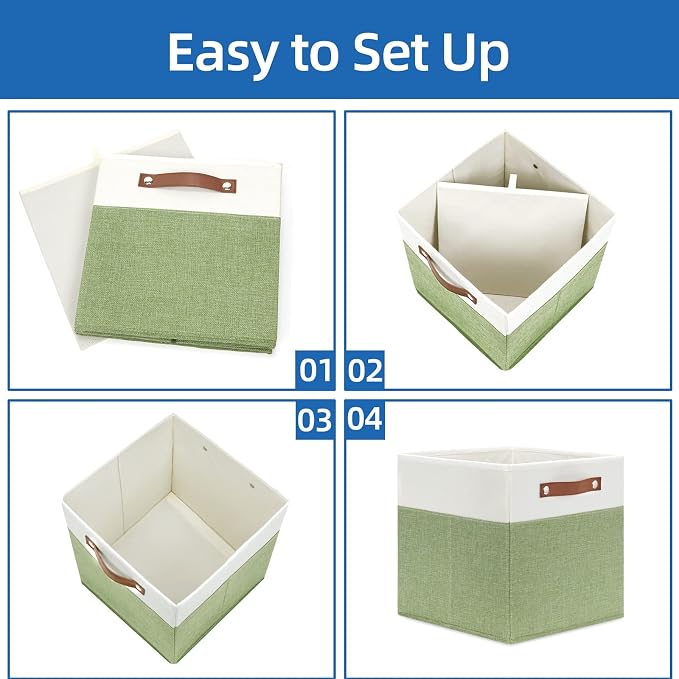 Temary 12 Inch Fabric Storage Cubes Storage Bins - Image 6