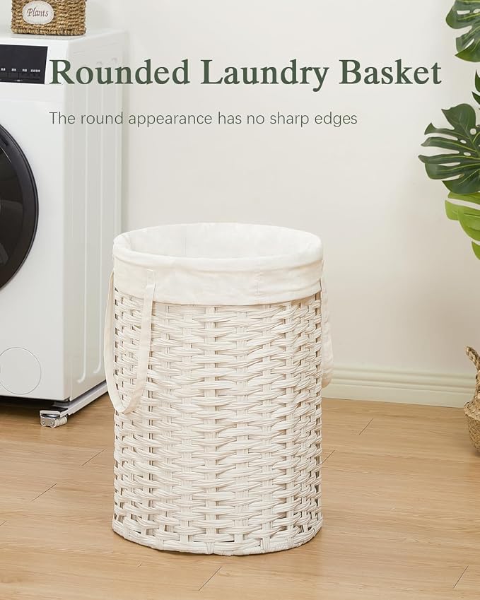 Laundry Hamper Laundry Basket Round 19.0 Gal Handwoven Rattan Laundry Basket - Image 2