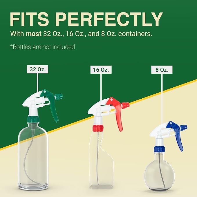 Heluva Green Spray Bottle Nozzle Replacement, Bottle Tops Only - Image 6