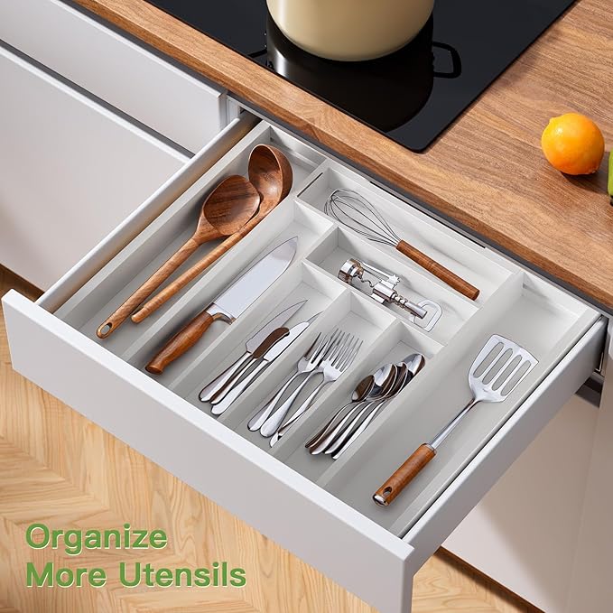 Pipishell Bamboo Expandable Drawer Organizer - Image 4