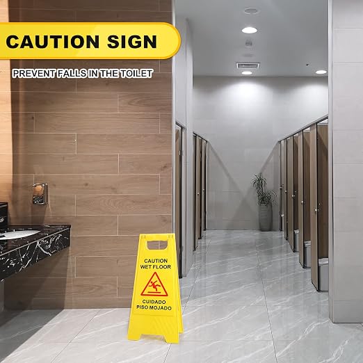 Macarrie 12 Pack Caution Wet Floor Sign Wet Floor Double Sided Cuidado Piso - Image 4