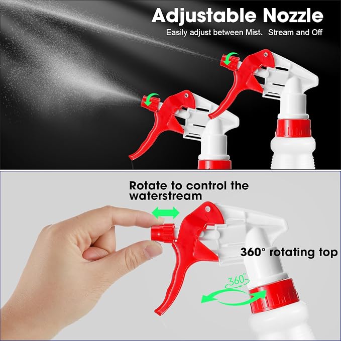 Eccliy 12 Pcs 16 Oz Plastic Spray Bottle, Adjustable Empty Reusable Sprayer - Image 4