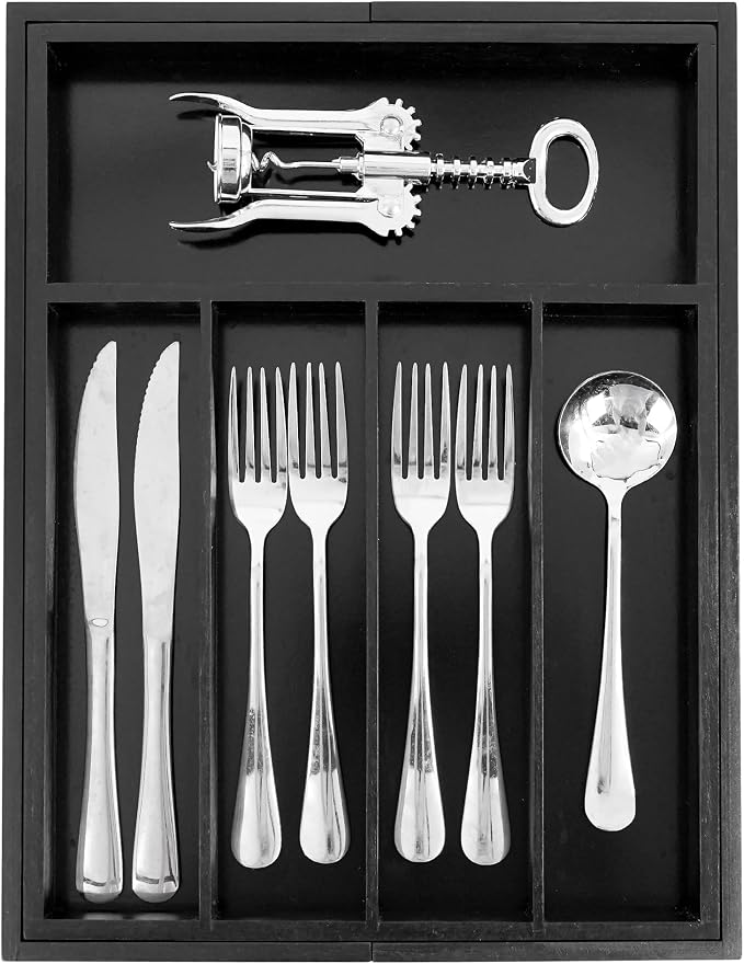 VaeFae Bamboo Drawer Organizer, Expandable Silverware Drawer Organizer - Image 2