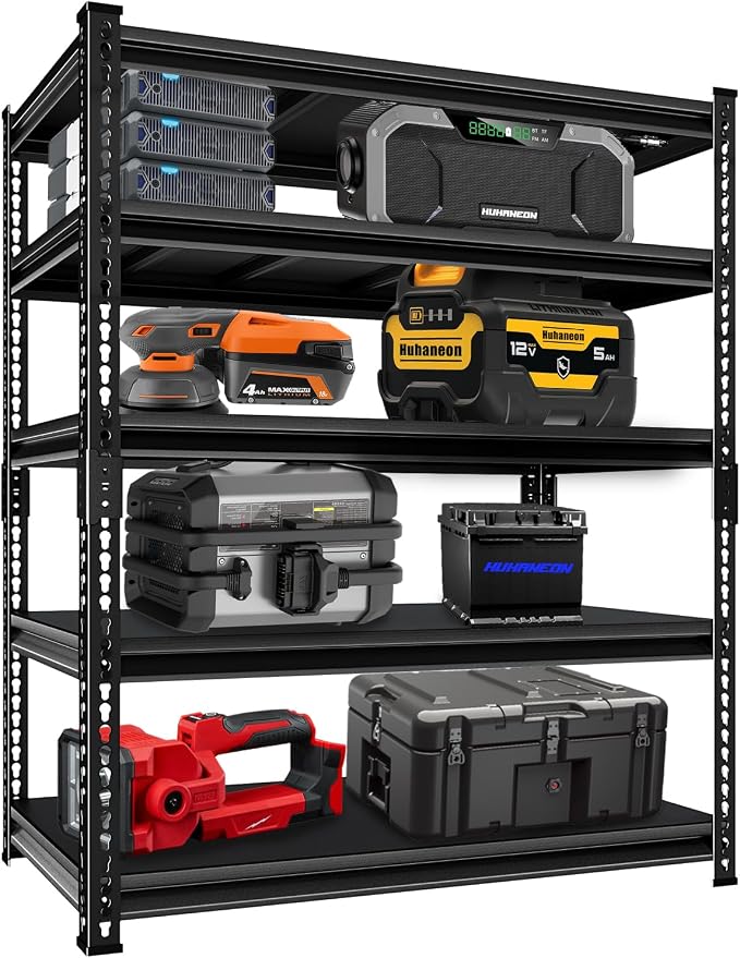 Adjustable Garage Storage Shelves, Metal Industrial Utility Shelf - Image 4