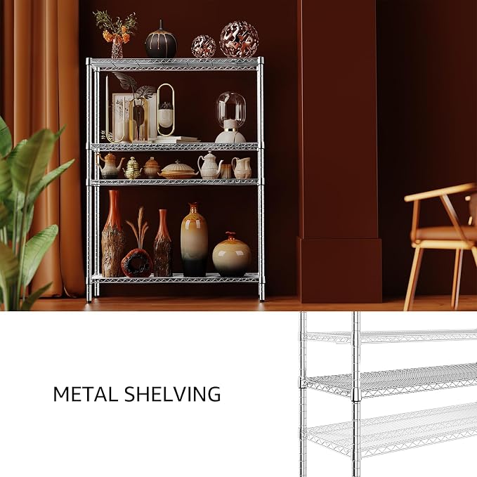 IZEUK 3400 LBS Garage Shelving Wide Storage Shelves 4 Tier Metal Shelves Heavy - Image 6