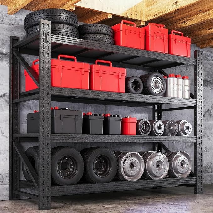 59" W Garage Shelving Heavy Duty, 4 Tier Metal Garage Shelves Adjustable by Unknown
