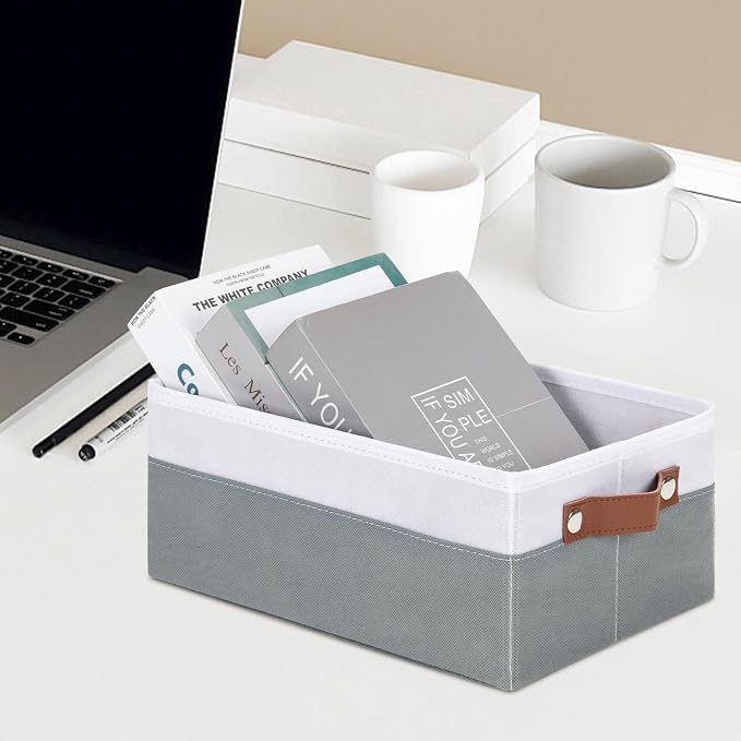 DULLEMELO Small Storage Basket for Organizing, Foldable Fabric Bins for Home - Image 6