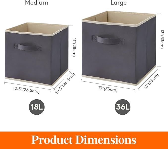 Lifewit 13 Inch Cube Storage Bins, 12 Packs Storage Cubes Foldable Decorative - Image 5