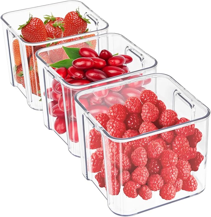 MineSign 3Pack Fridge Organizer Drawer Divider Cube Pull-Out Bins Clear Food by MineSign