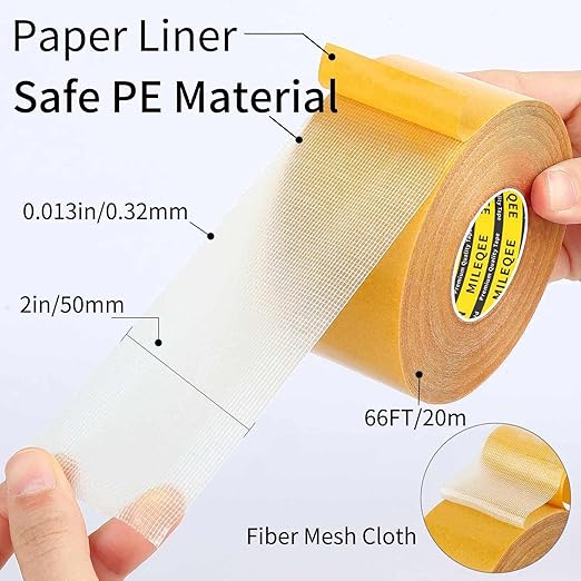 4Pack Double Sided Tape Heavy Duty, 2in x 66FT, Super Sticky Resistente Clear - Image 2