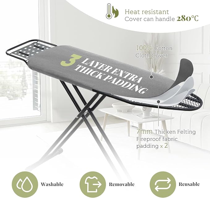 Ironing Board Full Size, RAINHOL 43"x13" Heavy Duty Compact Ironing Board - Image 3
