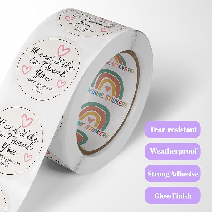 150 Custom Circle/Square BOPP Roll Labels- Personalized Stickers - Image 2