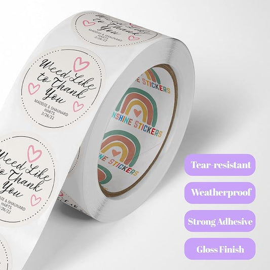 150 Custom Circle/Square BOPP Roll Labels- Personalized Stickers - Image 2
