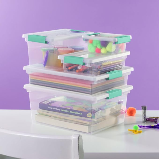 Sterilite 6-Pack Clip Box, Stackable Clear Plastic Bins - Image 7