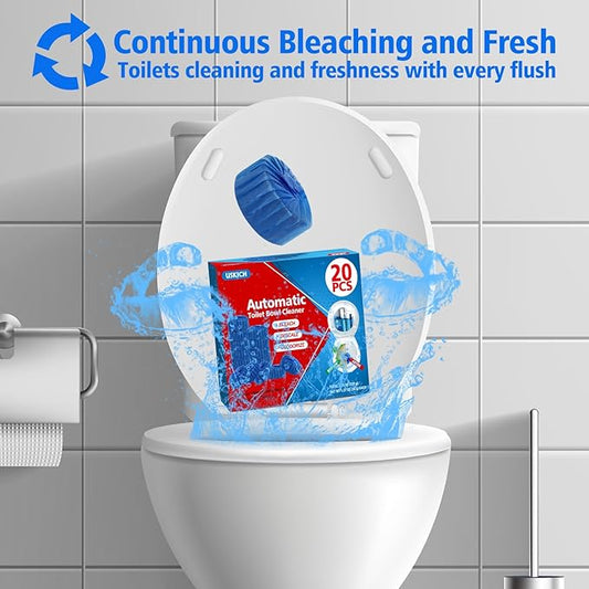 USKICH 20 Pack Toilet Bowl Cleaner Tablets, Long-Lasting Household Toilet - Image 2