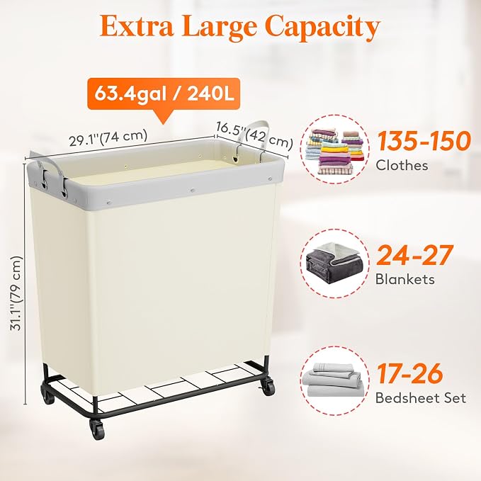 Lifewit 240L Laundry Basket - Image 2