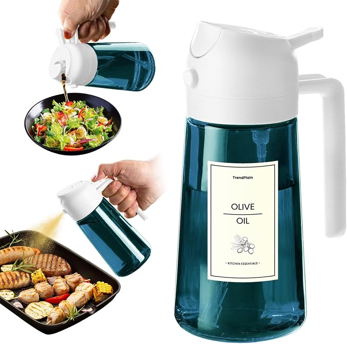 TrendPlain 16oz/470ml Blue Glass Olive Oil Sprayer by TrendPlain