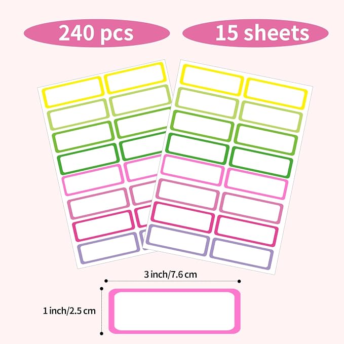 STARLIBOO Removable Labels, Removable Colored Labels Stickers, 1x3 Inch - Image 5