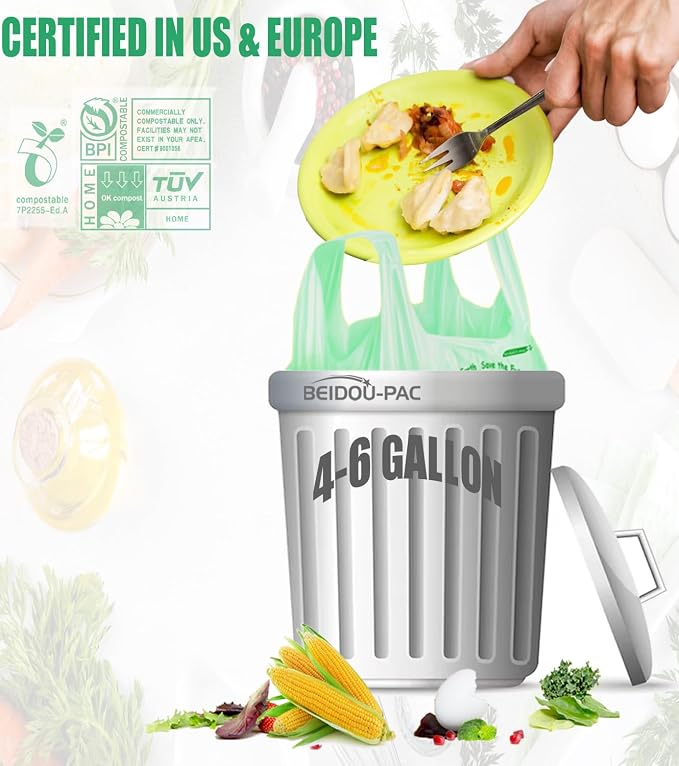 4-6 Gallon Compostable Trash Bags, Kitchen Compost Bags - Image 5