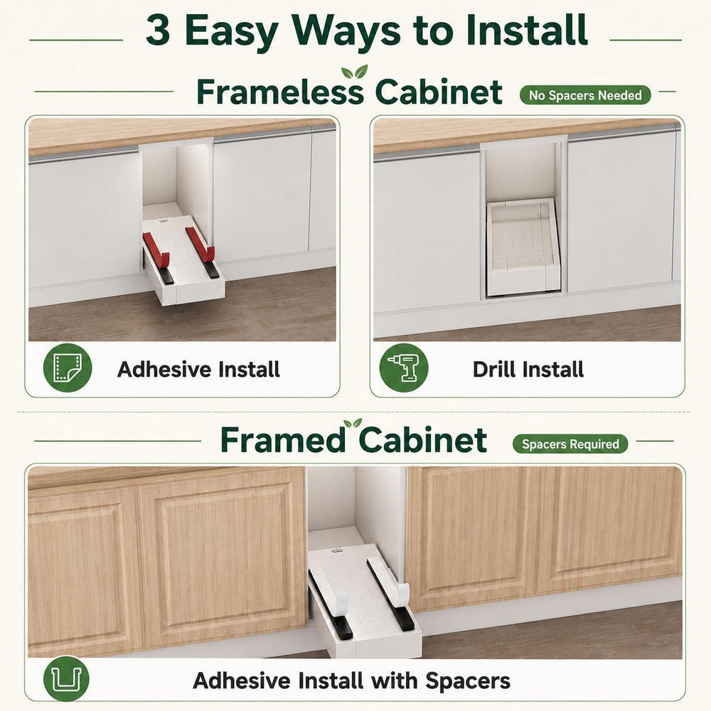 Fokyfok Pull Out Cabinet Organizer,Expandable,No Drill,Heavy Duty,Kitchen
