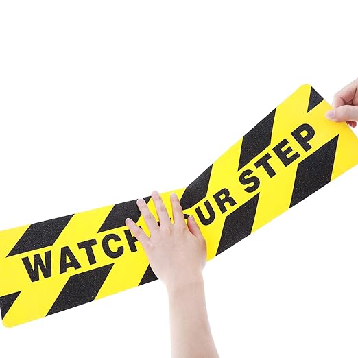 Boao 6 Pieces Watch Your Step Stickers Sign 6 x 24 Inch Caution Watch Your Step - Image 5