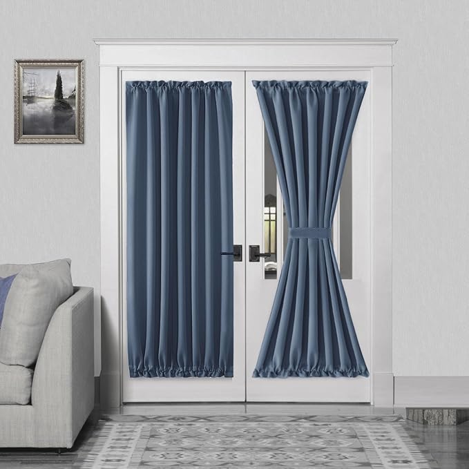 DWCN French Door Curtains – Rod Pocket Thermal Blackout Curtain by DWCN