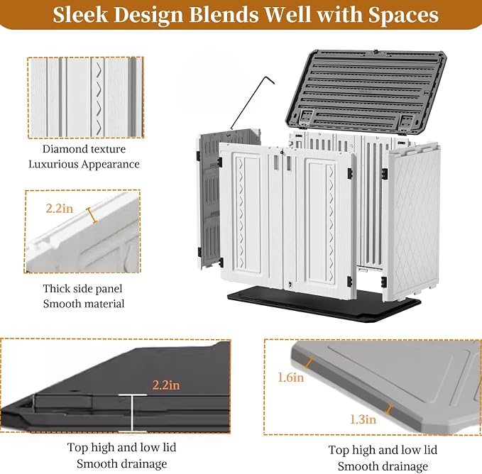 ZZM 4x3FT Heavy-Duty Outdoor Storage Shed | 34 Cu.Ft Waterproof Resin Cabinet - Image 7