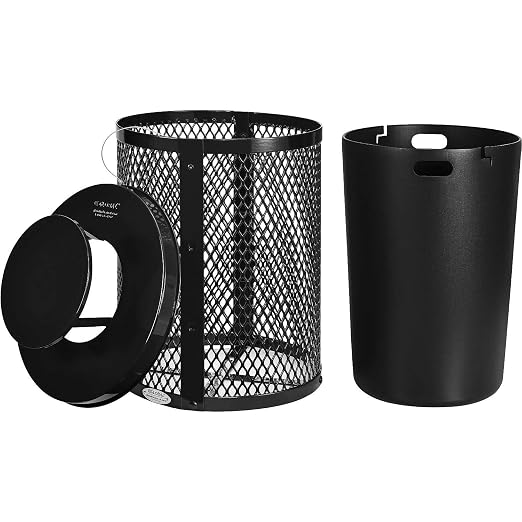 Global Industrial Outdoor Diamond Steel Trash Can - Image 2