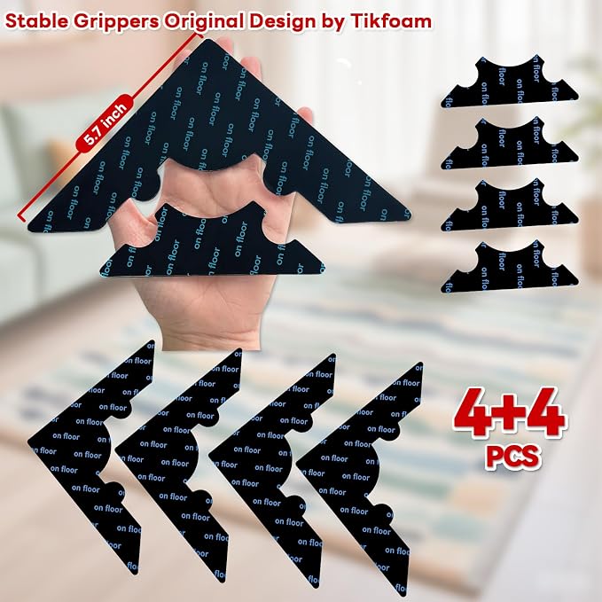 Rug Non Slip Grippers, Reusable Rug Tape Pads - Image 2