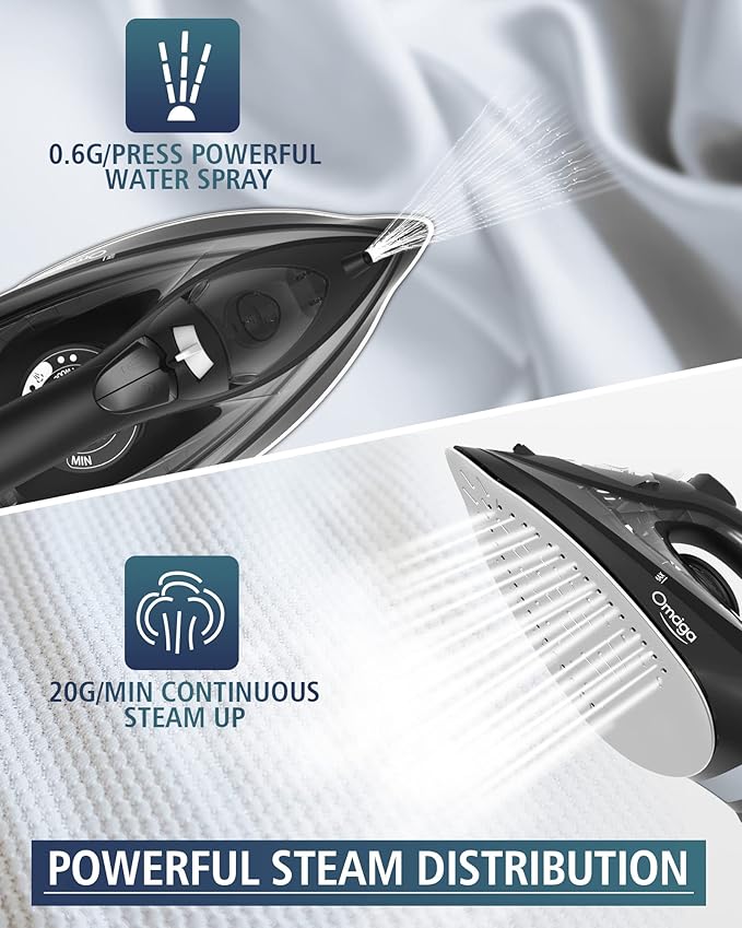 Steam Iron for Clothes, 1500W Iron - Image 3