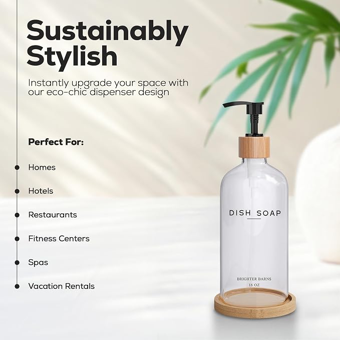 Clear Glass Dish Soap Dispenser by Brighter Barns - Image 2