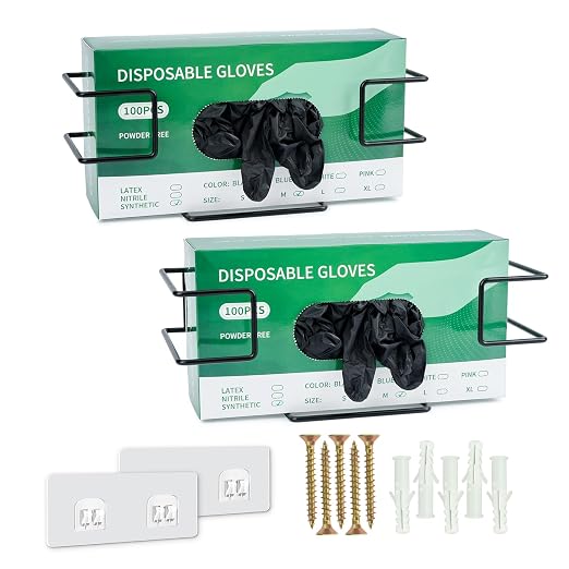 Glove Box Holder 2 Pack, Disposable Glove Dispenser Wall Mount, Metal Glove by Unknown